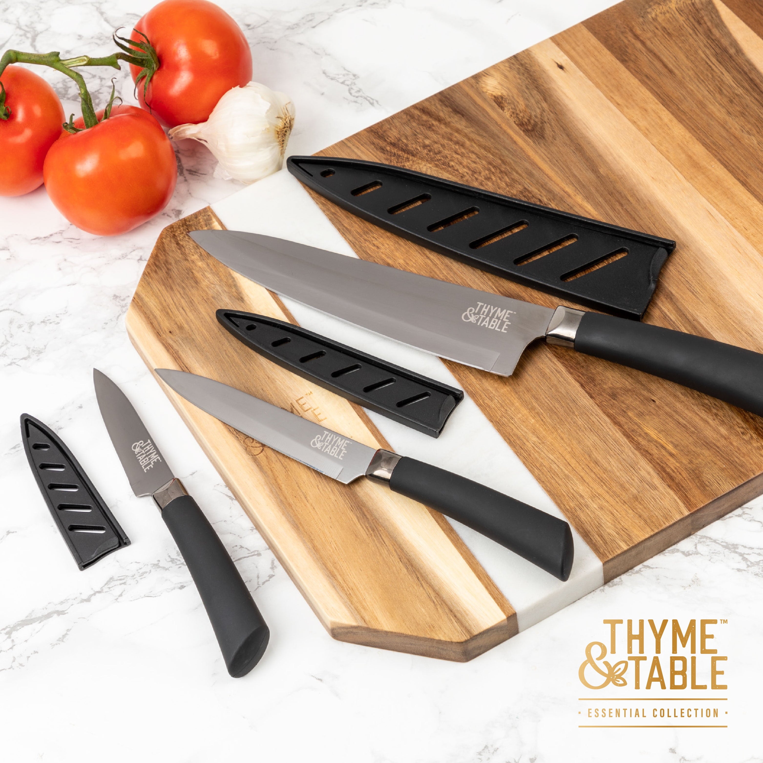 Thyme & Table 3-Piece, Non-Stick Coated High Carbon Stainless Steel Ki