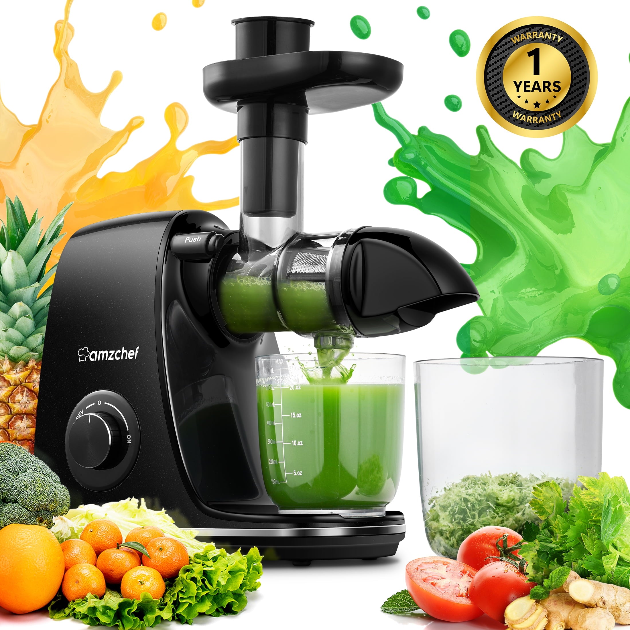 AMZCHEF Slow Cold Press Juicer Machines for Vegetable and Fruit Mastic