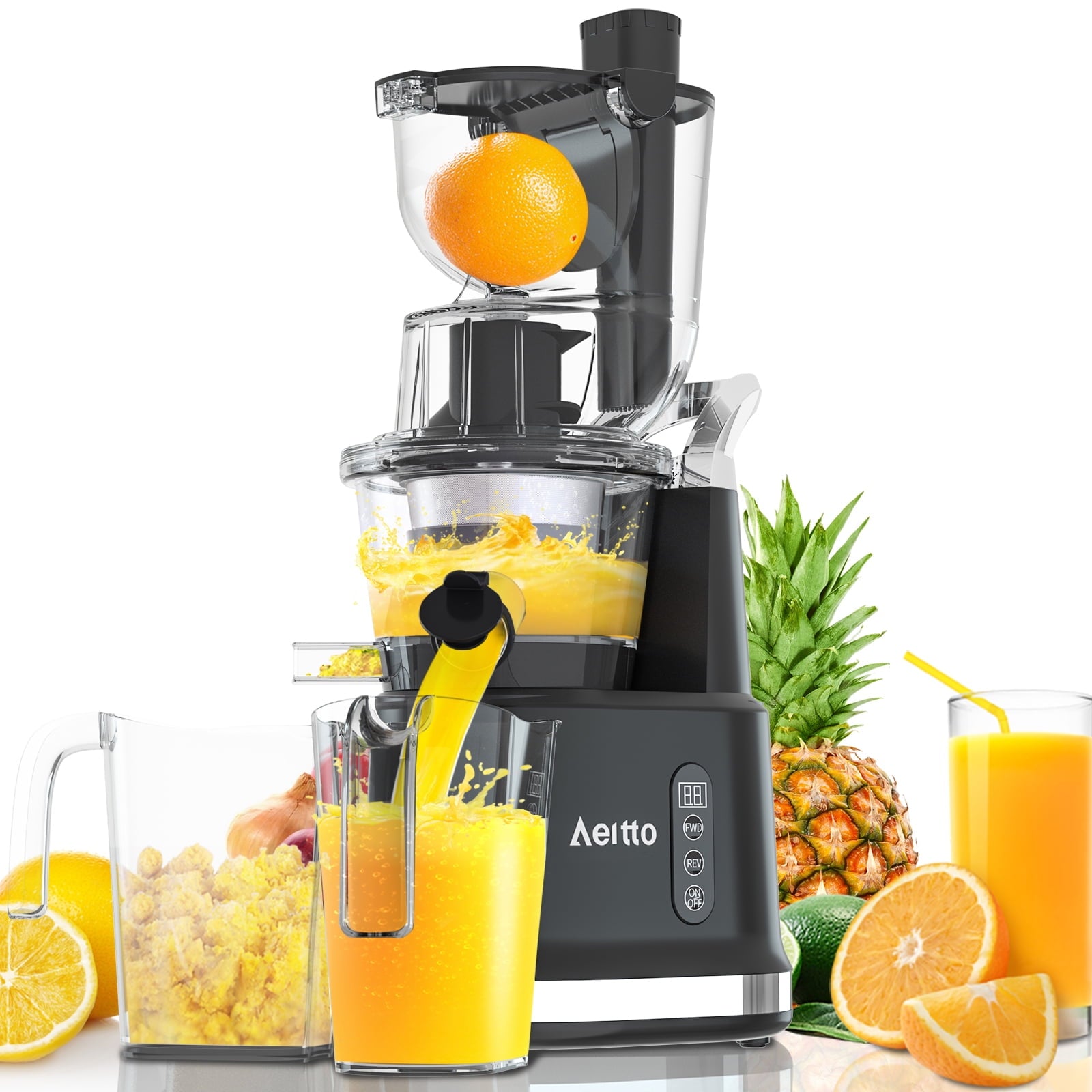 Juicer Machine, Aeitto Cold Press Juicer with Big Wide 83mm Chute 900