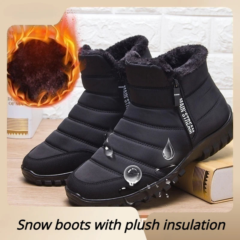 Winter Men Ankle Snow Boots Waterproof Non Slip Shoes for Men Casual Keep Warm Plush Plus Size Couple Footwear Chaussure Homme