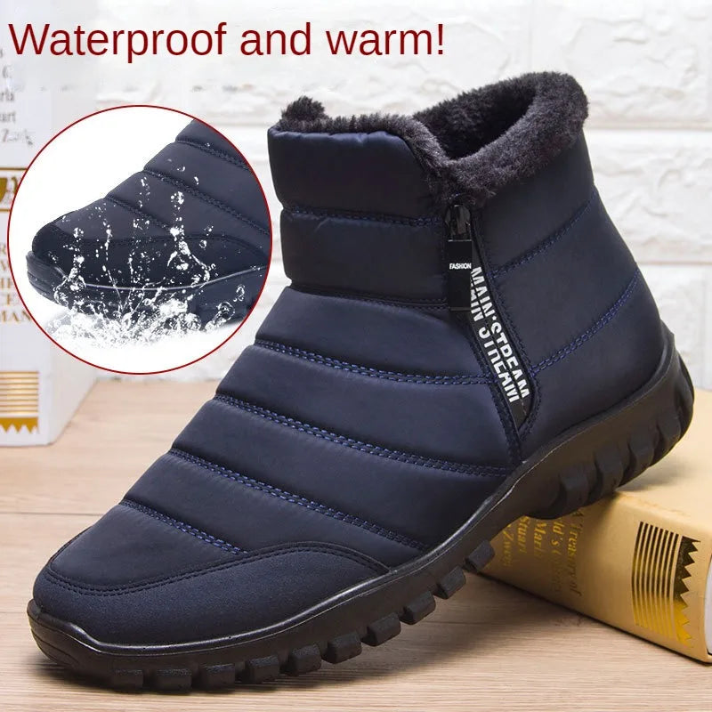 Winter Men Ankle Snow Boots Waterproof Non Slip Shoes for Men Casual Keep Warm Plush Plus Size Couple Footwear Chaussure Homme