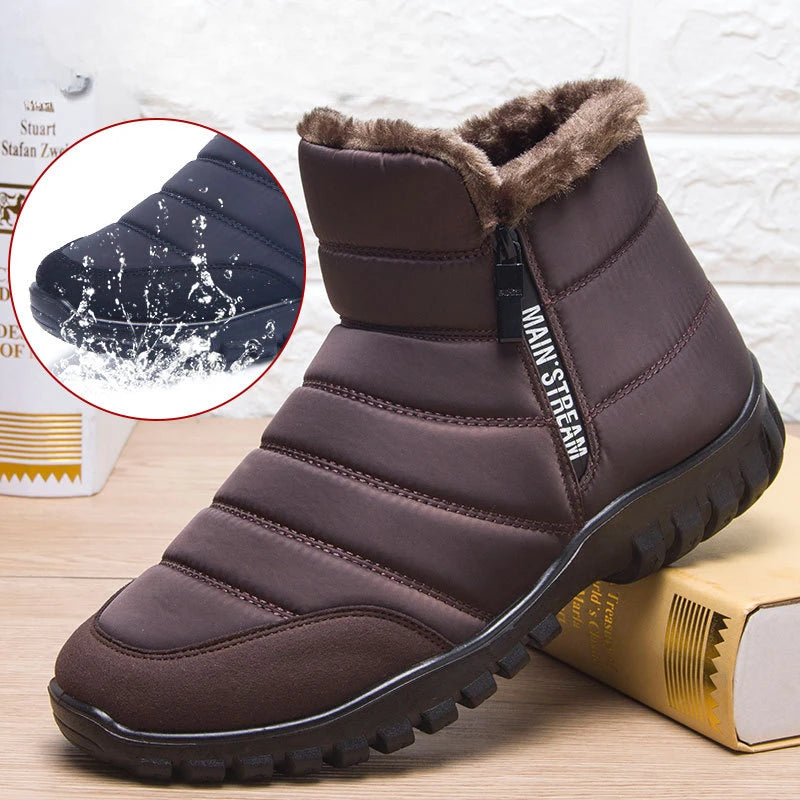 Winter Men Ankle Snow Boots Waterproof Non Slip Shoes for Men Casual Keep Warm Plush Plus Size Couple Footwear Chaussure Homme