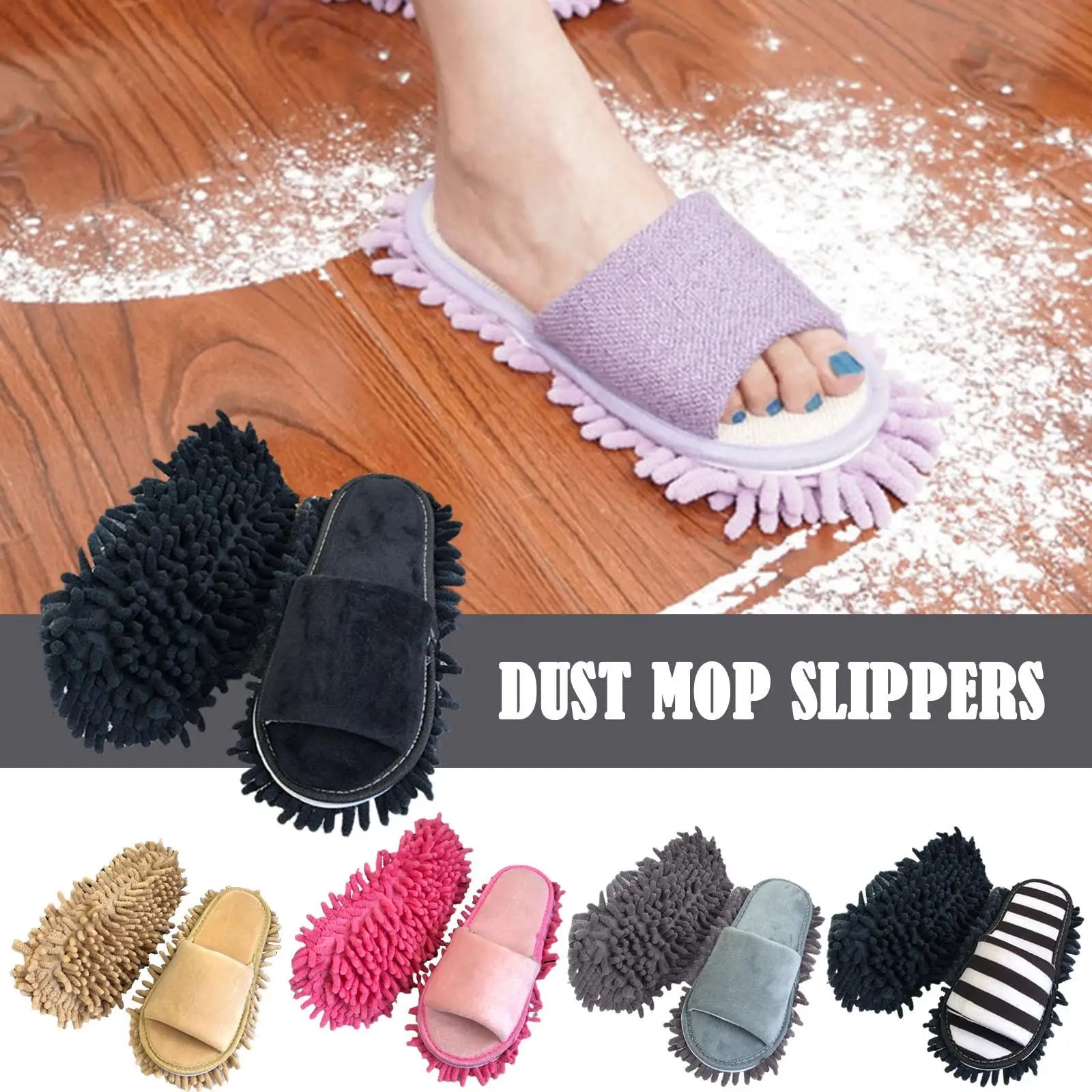 Lazy Mop Slippers Floor Dust Cleaning Slippers Shoes Clean Slippers Wipe The Floor Open-toed Lazy Wiping Slippers Mopping Shoes