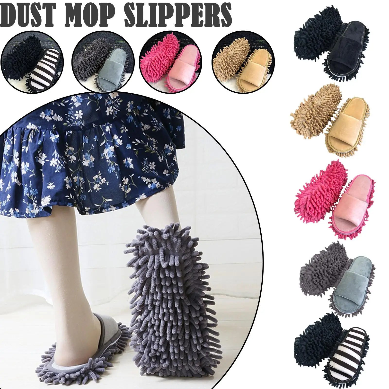 Lazy Mop Slippers Floor Dust Cleaning Slippers Shoes Clean Slippers Wipe The Floor Open-toed Lazy Wiping Slippers Mopping Shoes