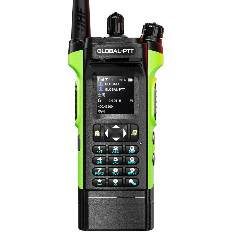 Global-ptt 6500 walkie talkie 4G POC+UHF Two-way radio profesional commutator large long range phones telecommunications police