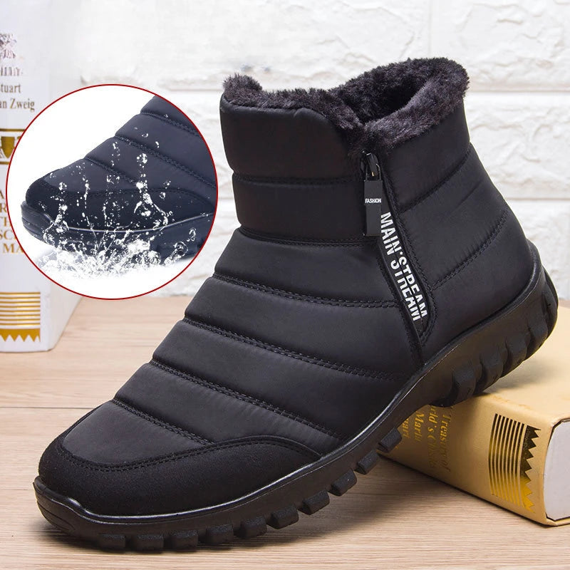 Winter Men Ankle Snow Boots Waterproof Non Slip Shoes for Men Casual Keep Warm Plush Plus Size Couple Footwear Chaussure Homme