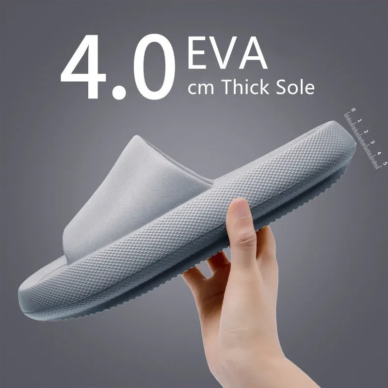 Big Size 36-49 Men Flip Flops Women Soft EVA 4.0cm Thick Sole Slides Summer Sandals Couples Slippers Home Non Slip Bathroom Shoe