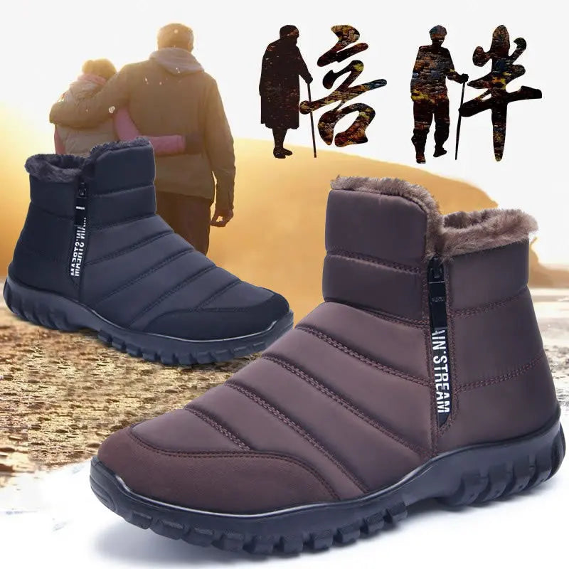 Winter Men Ankle Snow Boots Waterproof Non Slip Shoes for Men Casual Keep Warm Plush Plus Size Couple Footwear Chaussure Homme