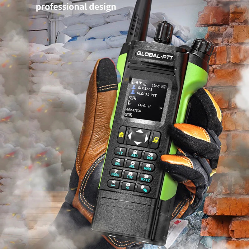 Global-ptt 6500 walkie talkie 4G POC+UHF Two-way radio profesional commutator large long range phones telecommunications police