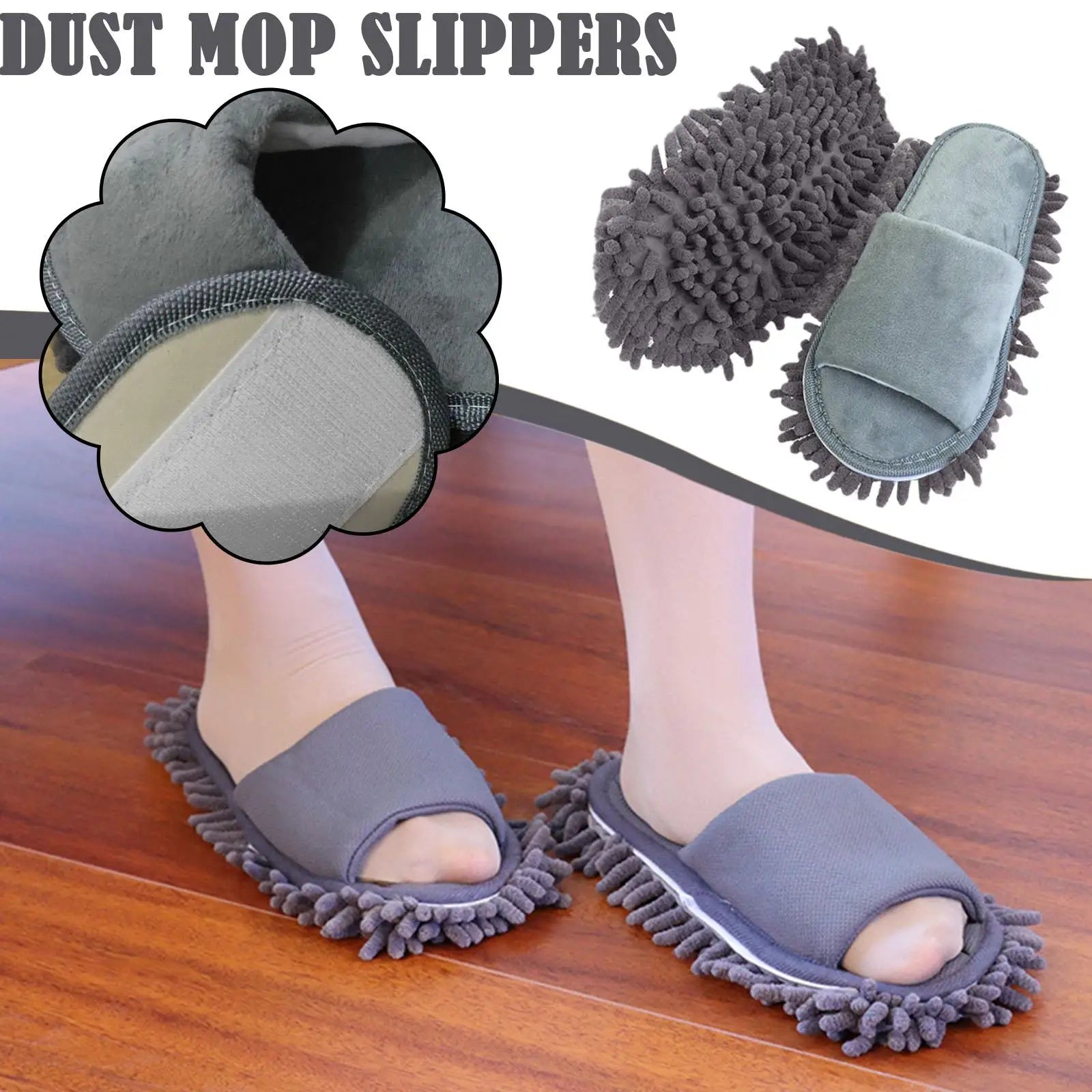 Lazy Mop Slippers Floor Dust Cleaning Slippers Shoes Clean Slippers Wipe The Floor Open-toed Lazy Wiping Slippers Mopping Shoes