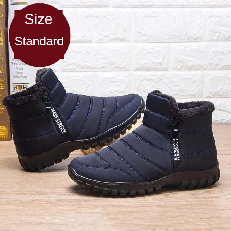 Winter Men Ankle Snow Boots Waterproof Non Slip Shoes for Men Casual Keep Warm Plush Plus Size Couple Footwear Chaussure Homme