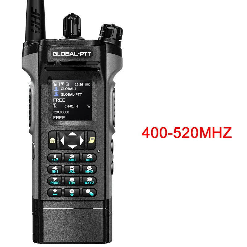 Global-ptt 6500 walkie talkie 4G POC+UHF Two-way radio profesional commutator large long range phones telecommunications police