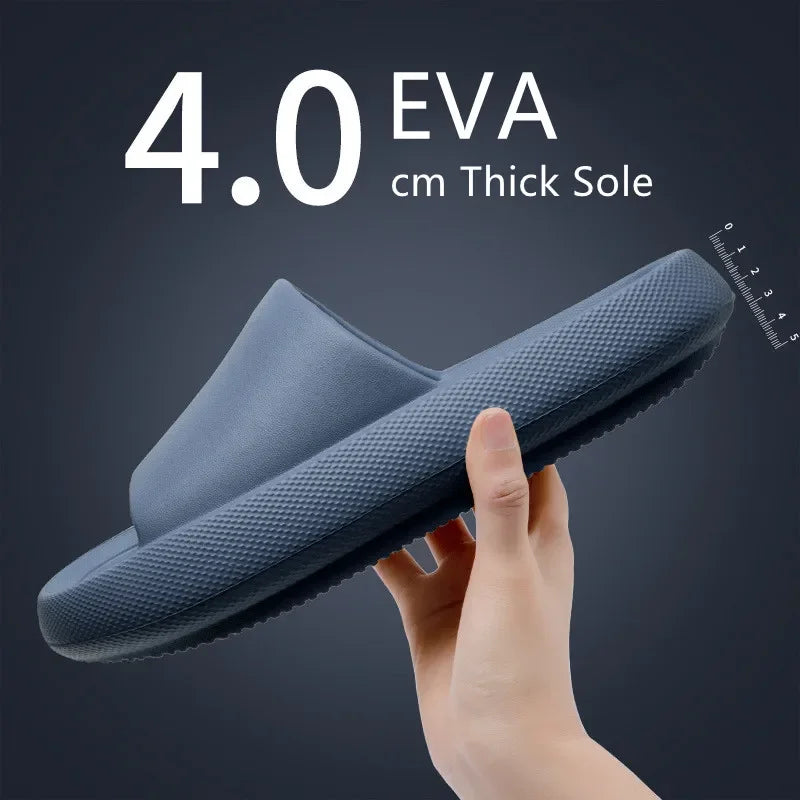 Big Size 36-49 Men Flip Flops Women Soft EVA 4.0cm Thick Sole Slides Summer Sandals Couples Slippers Home Non Slip Bathroom Shoe