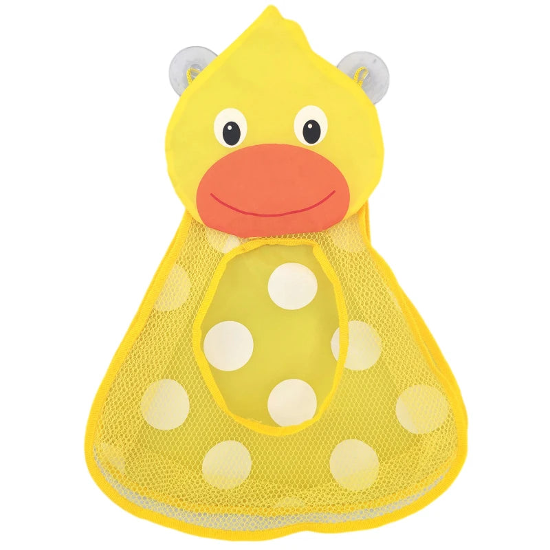 Baby Bath Toys Cute Duck Frog Mesh Net Toy Storage Bag Strong Suction Cups Bath Game Bag Bathroom Organizer Water Toys for Kids