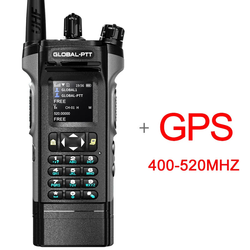 Global-ptt 6500 walkie talkie 4G POC+UHF Two-way radio profesional commutator large long range phones telecommunications police