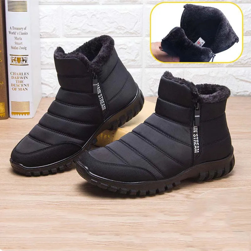 Winter Men Ankle Snow Boots Waterproof Non Slip Shoes for Men Casual Keep Warm Plush Plus Size Couple Footwear Chaussure Homme