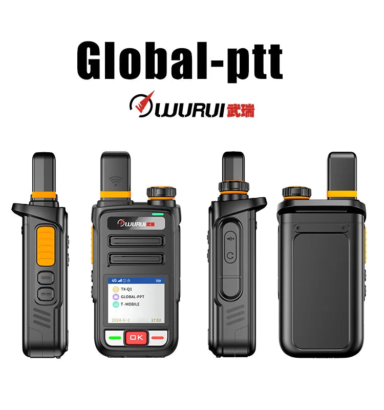 Wurui N9 global-ptt POC walkie talkie internet 4G Two-way radio commutator long range GSM phones telecommunications 1000km reach