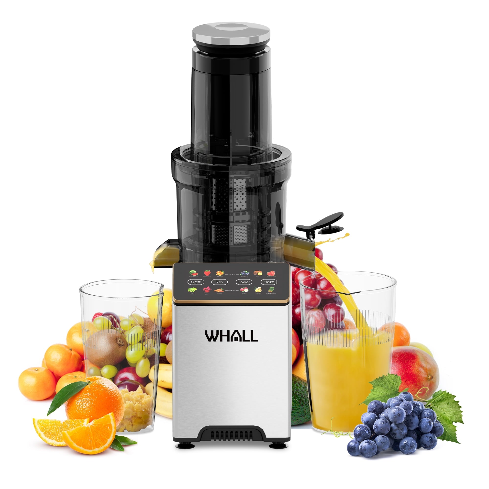 WHALL Slow Masticating Juicer - Cold Press Juicer Machine with Touchsc