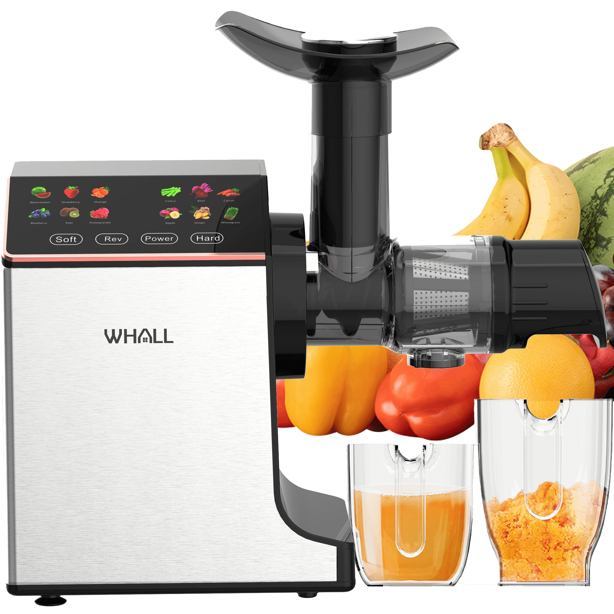 WHALL Slow Masticating Juicer - Cold Press Juicer Machine with Touchsc