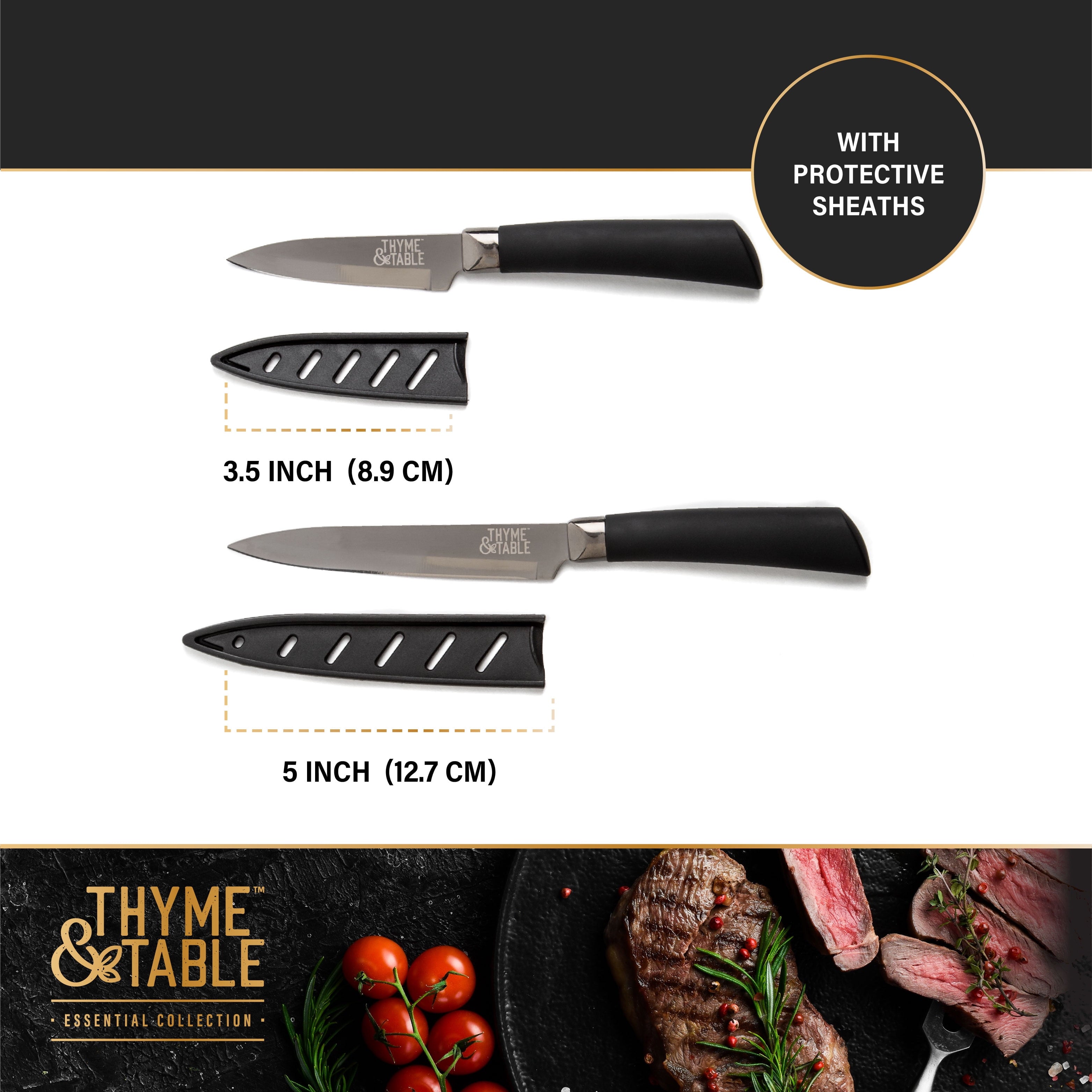 Thyme & Table 3-Piece, Non-Stick Coated High Carbon Stainless Steel Ki