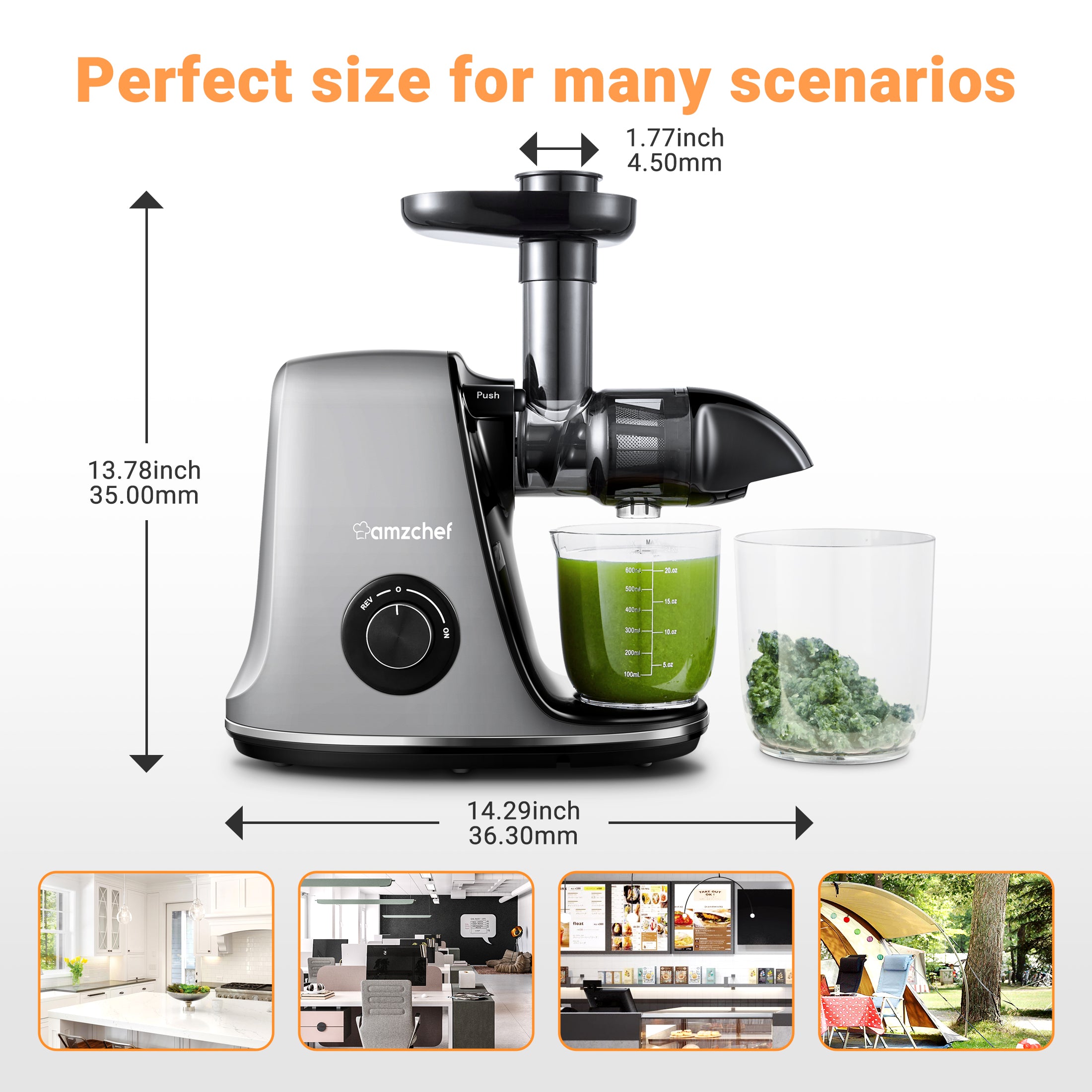 AMZCHEF Slow Cold Press Juicer Machines for Vegetable and Fruit Mastic