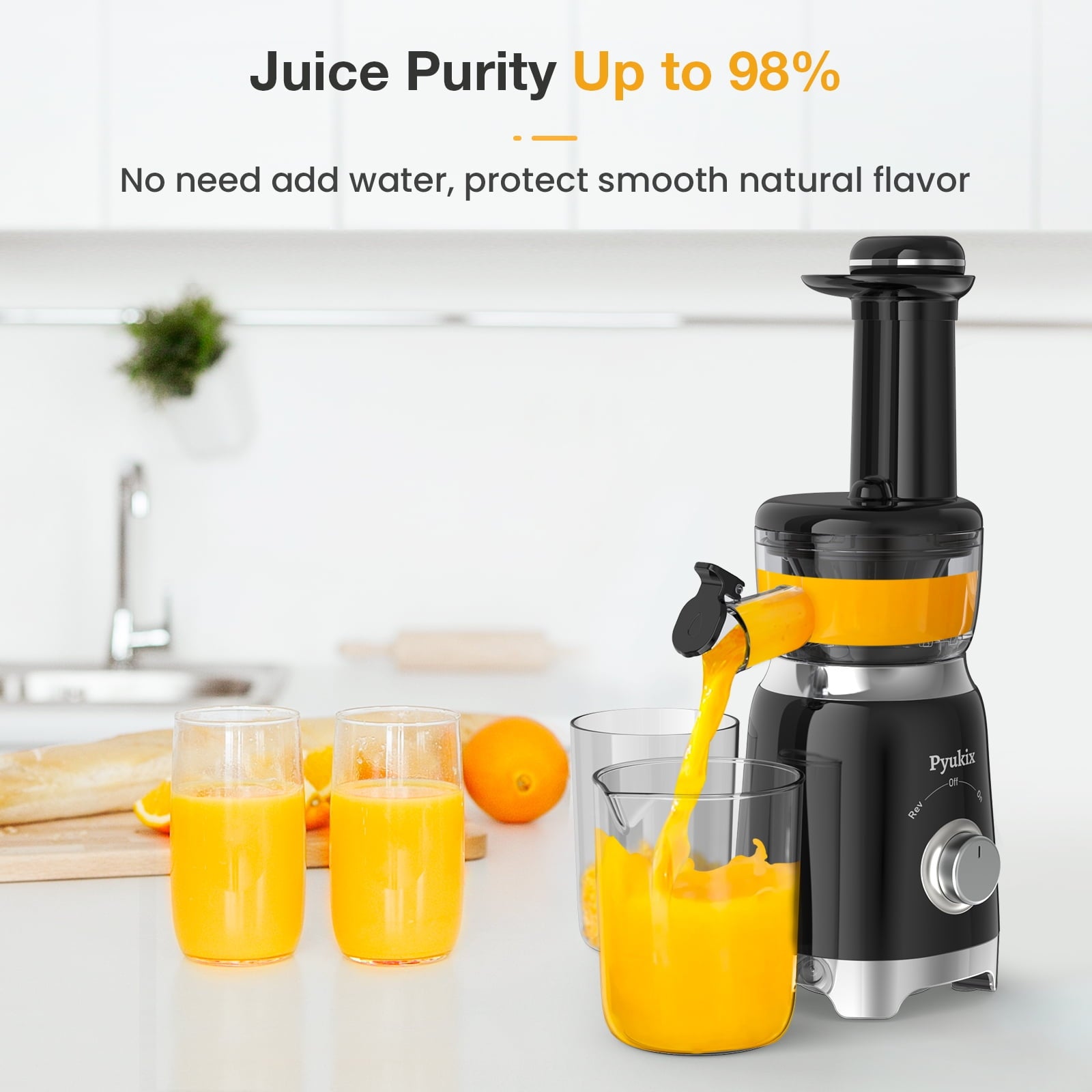 Pyukix Masticating Juicer for Fruits and Vegetables, Powerful Small Ju